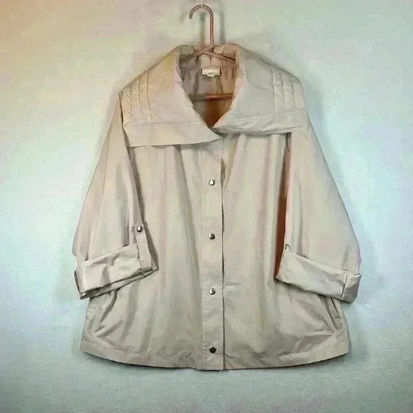 J. Jill FIT Windbreaker Blush Women’s Medium Oversized Snap Front Pockets - Picture 1 of 7